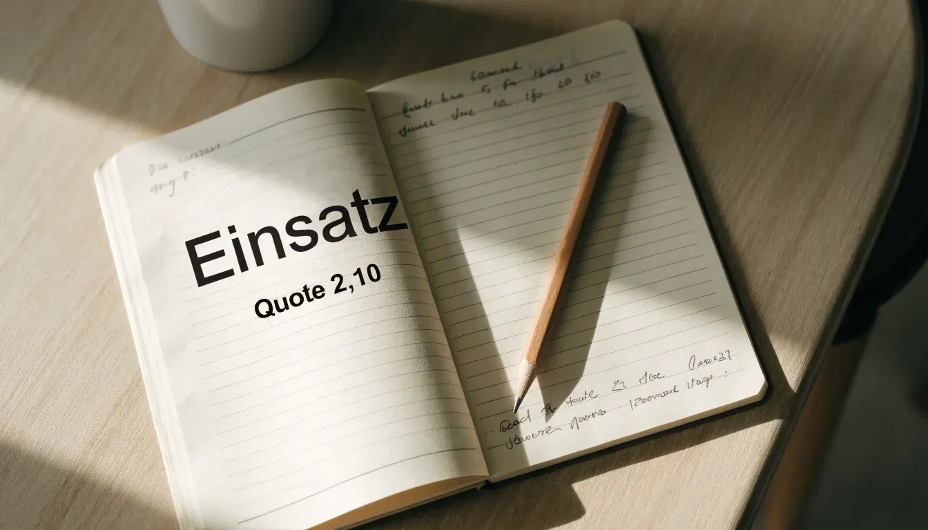 Ein aufgeschlagenes Notizbuch mit handschriftlichen Notizen liegt neben einem Bleistift auf einem hellen Holztisch.